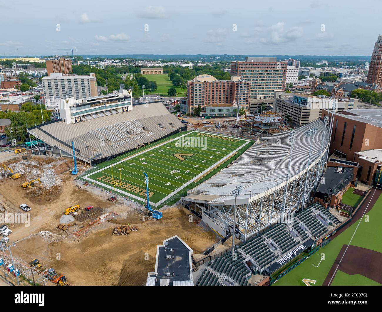 Vue aérienne du First Bank Stadium sur le campus de l'Université Vanderbilt Banque D'Images