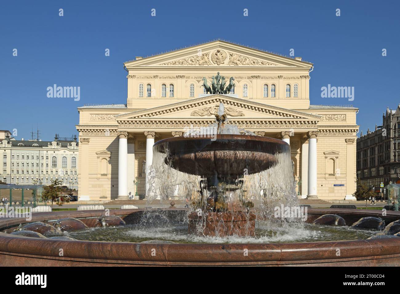 Théâtre Bolchoï, théâtre historique de Moscou, en Russie, conçu par l'architecte Joseph Bove, qui organise des spectacles de ballet et d'opéra Banque D'Images