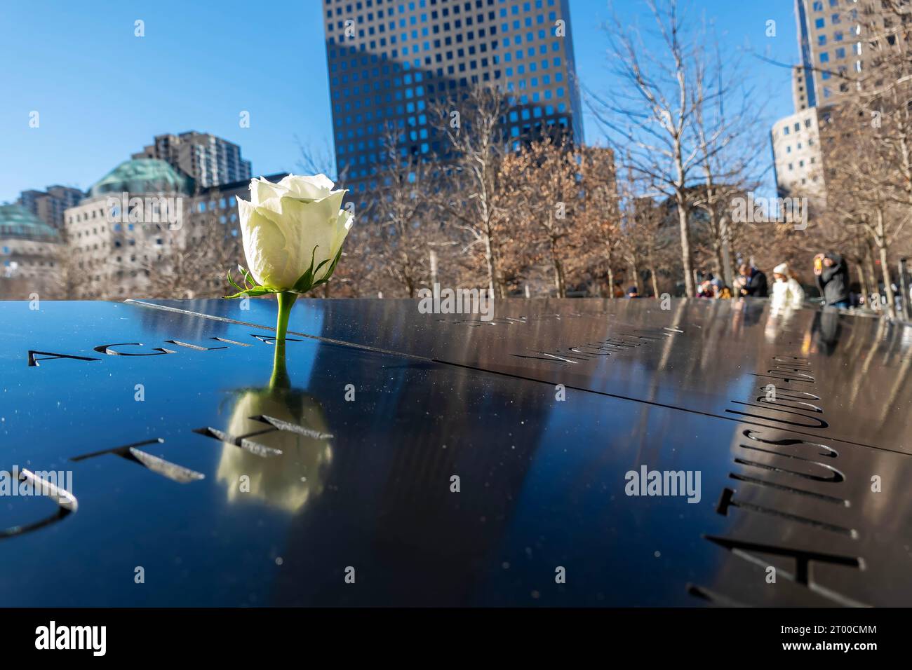 Mémorial du 911 septembre à New York commémorant les attentats du 11 septembre 2001 Banque D'Images