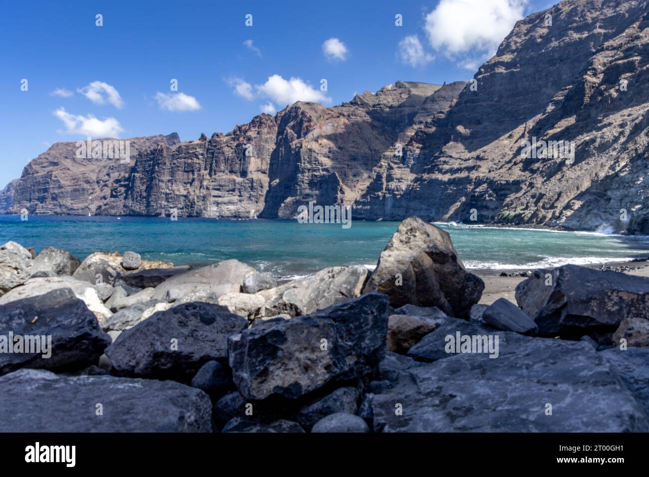 Belle vue sur les falaises de Los Gigantes à Tenerife, îles Canaries, Espagne.nature fond.concept de voyage. Banque D'Images