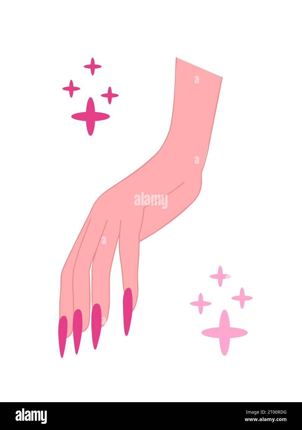 Main de femme avec manucure en forme de stiletto Illustration de Vecteur