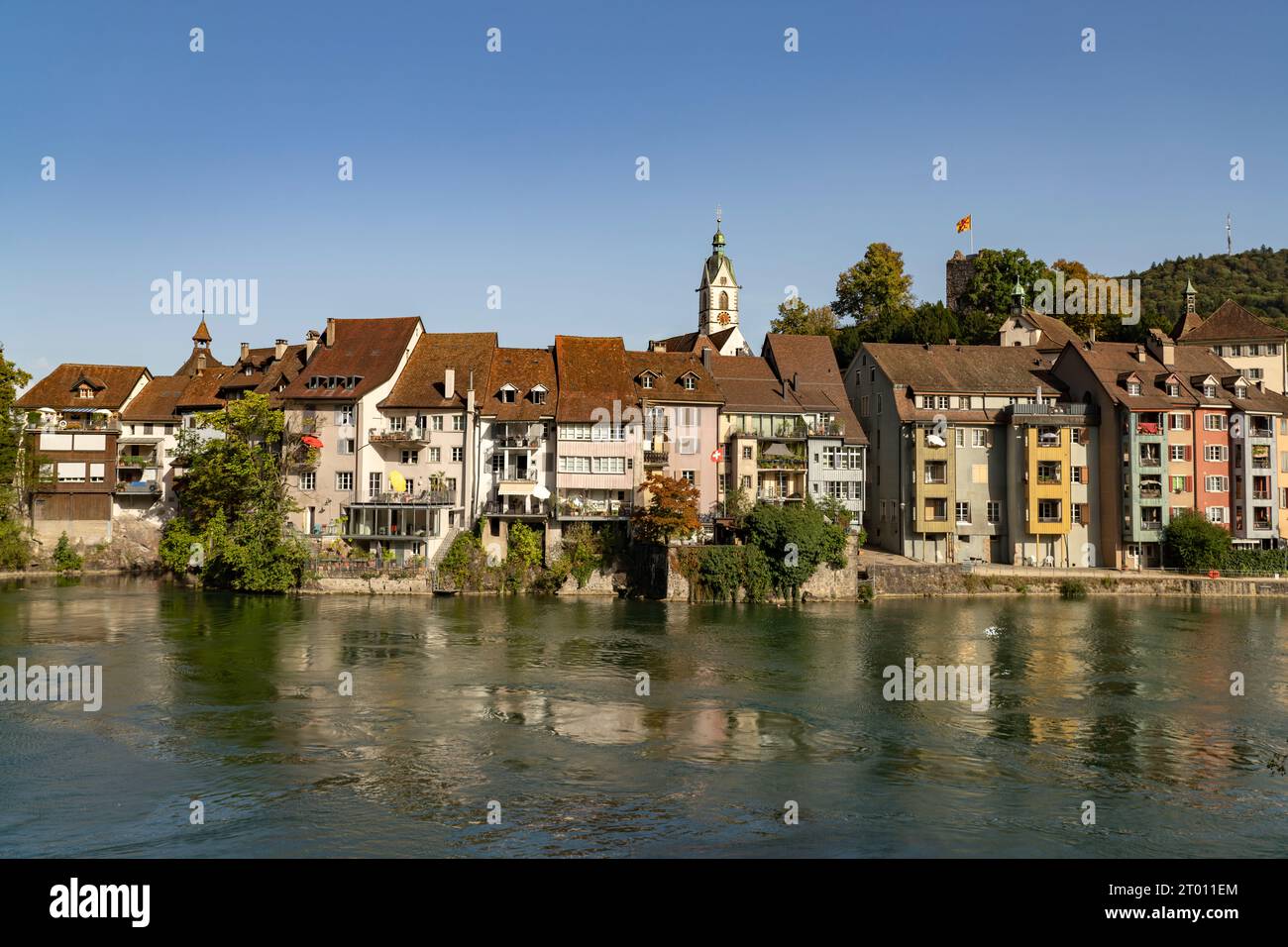 Laufenburg und der Rhein, Argovie, Schweiz, Europa | Rhin et Laufenburg, Argovie, Suisse, Europe Banque D'Images