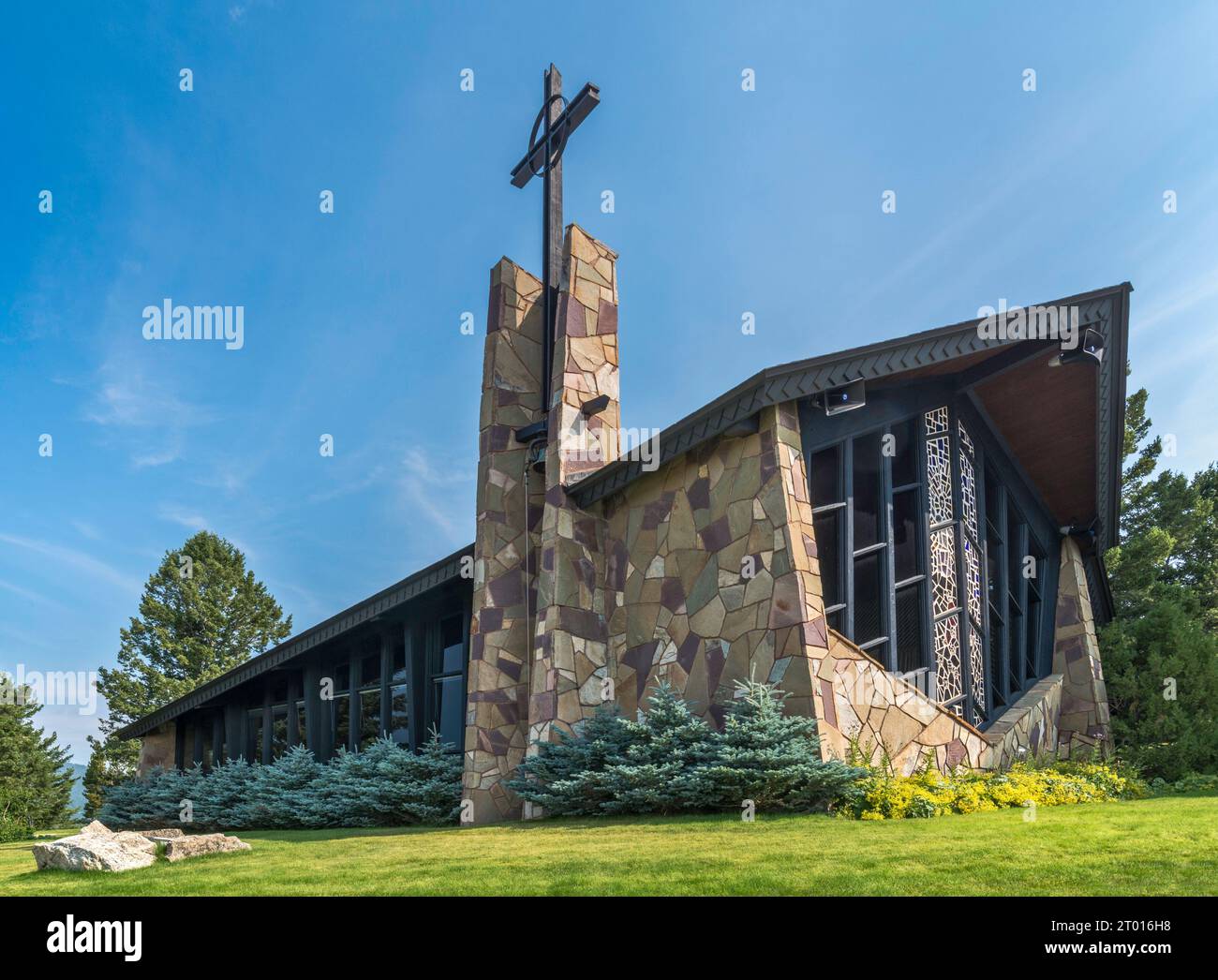 St Timothy Chapel, 1956, église presbytérienne, près de la ville fantôme de Southern Cross, entre Anaconda et Philipsburg, Deerlodge Natl Forest, Montana, USA Banque D'Images