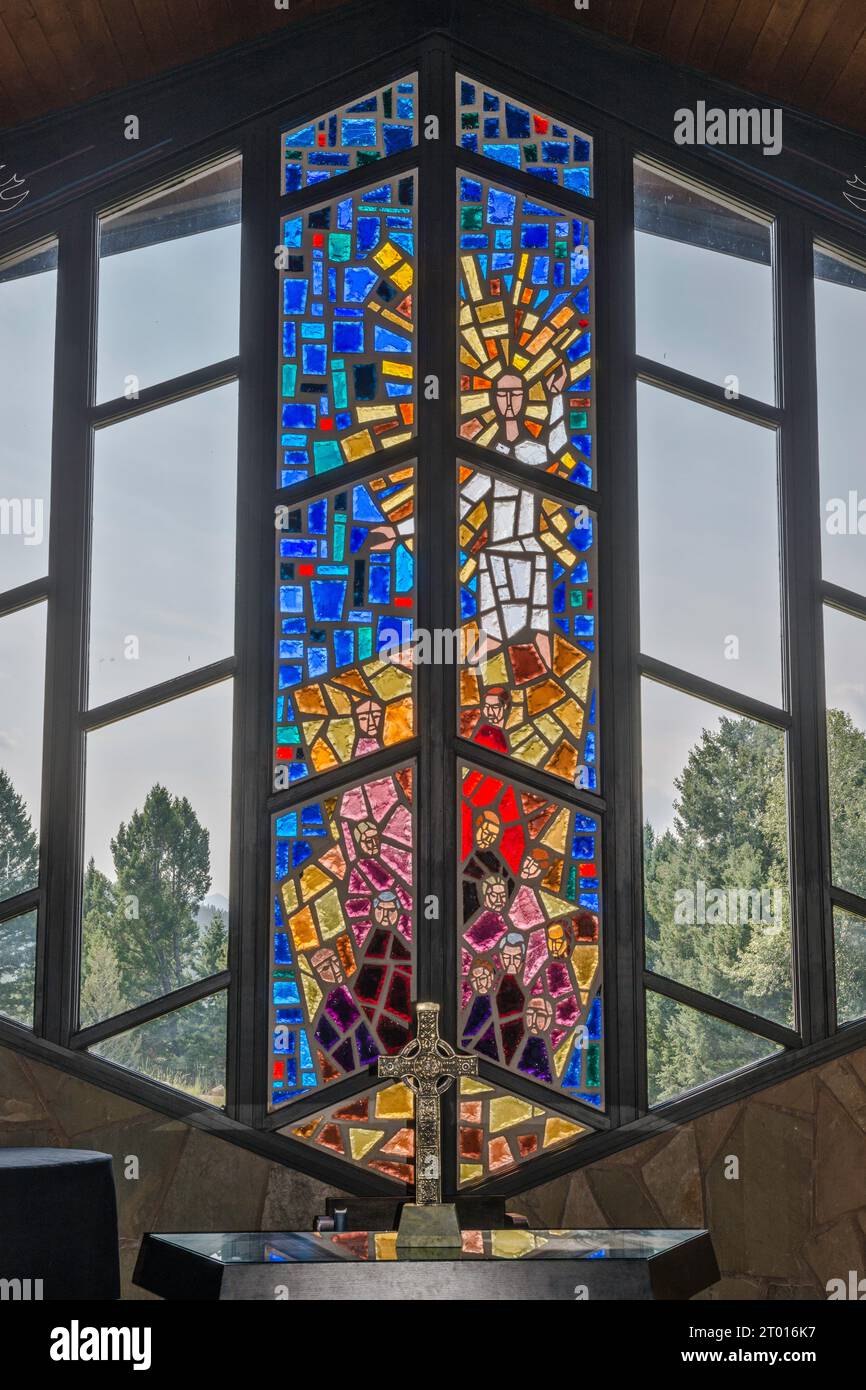 St Timothy Chapel, 1956, église presbytérienne, près de la ville fantôme de Southern Cross, entre Anaconda et Philipsburg, Deerlodge Natl Forest, Montana, USA Banque D'Images