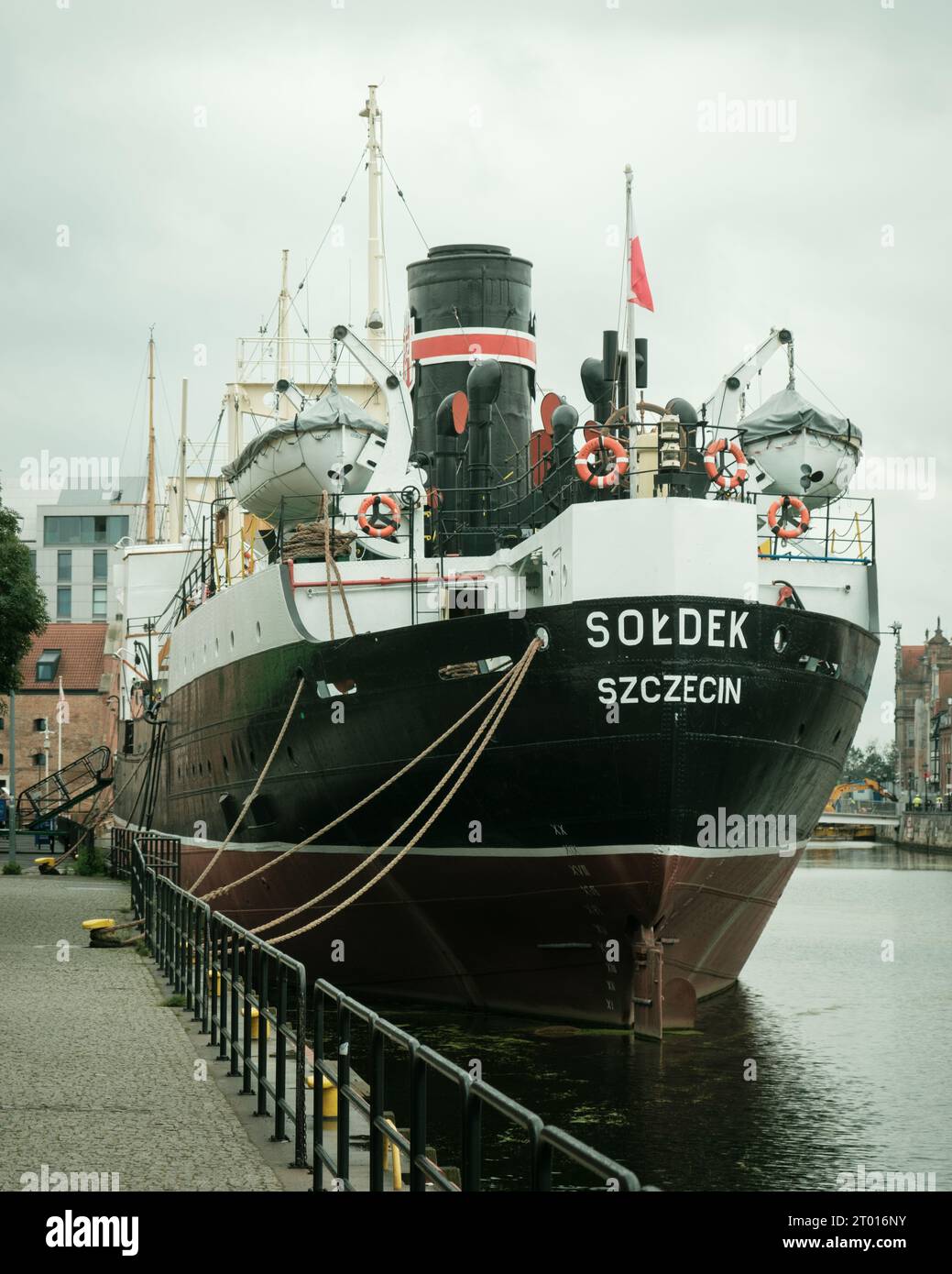 Le navire 'Sołdek', au Musée National Maritime de Gdańsk, Pologne Banque D'Images