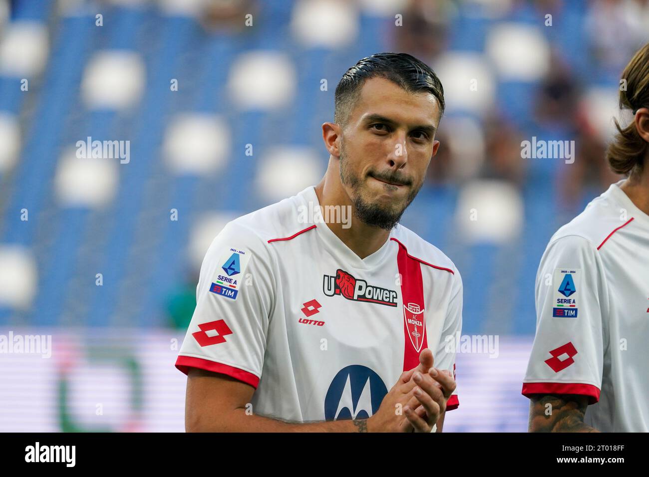 Reggio Emilia, Italie. 2 octobre 2023. Dany Mota (#47 AC Monza), lors de l'US Sassuolo Calcio vs AC Monza, Serie A, au Mapei Stadium. Crédit : Alessio Morgese/Alessio Morgese / Emage / Alamy Live News Banque D'Images