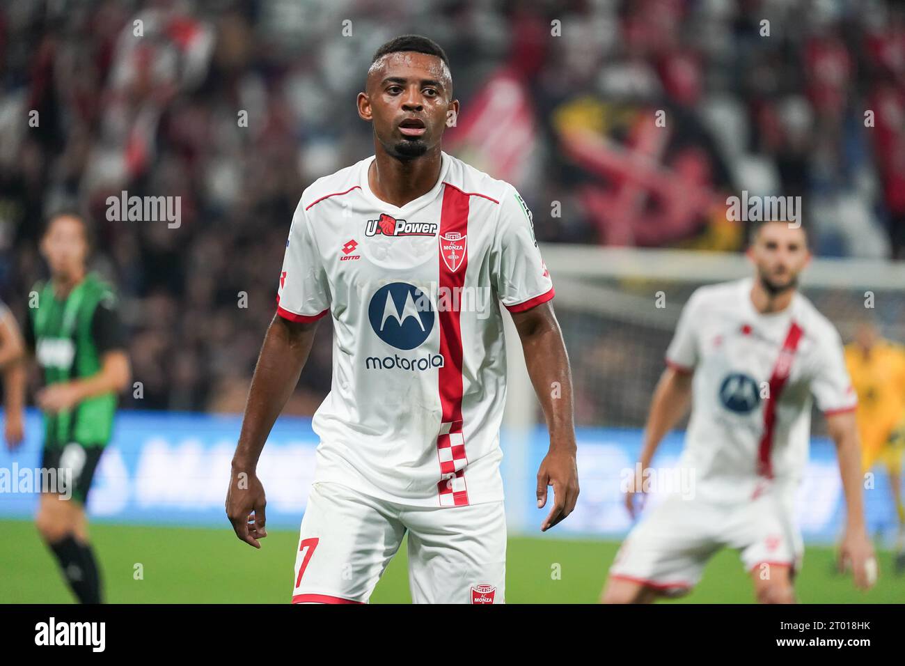 Reggio Emilia, Italie. 2 octobre 2023. Jose' Machin (#7 AC Monza), lors de l'US Sassuolo Calcio vs AC Monza, Serie A, au Mapei Stadium. Crédit : Alessio Morgese/Alessio Morgese / Emage / Alamy Live News Banque D'Images