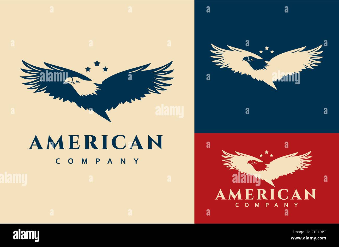 Vintage rétro Eagle Hawk Falcon Bird badge emblème logo Design Vector Illustration symbole de la liberté américaine Illustration de Vecteur