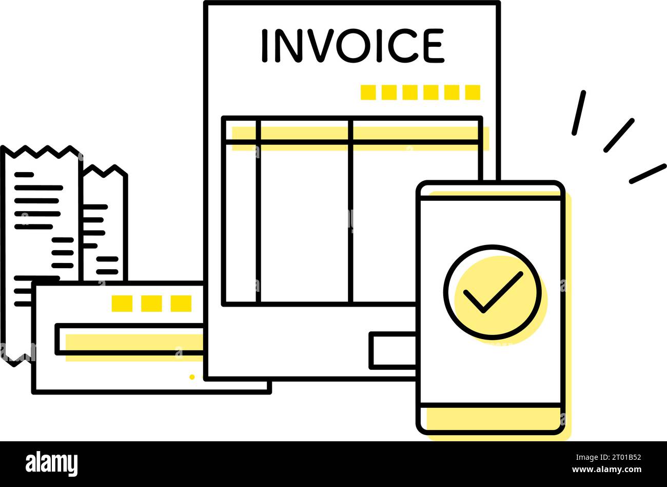 Illustration du système juridique de tenue de livres électroniques, des transactions électroniques, de la tenue de livres électroniques et de la conservation des scanners - Traduction : Electr Illustration de Vecteur