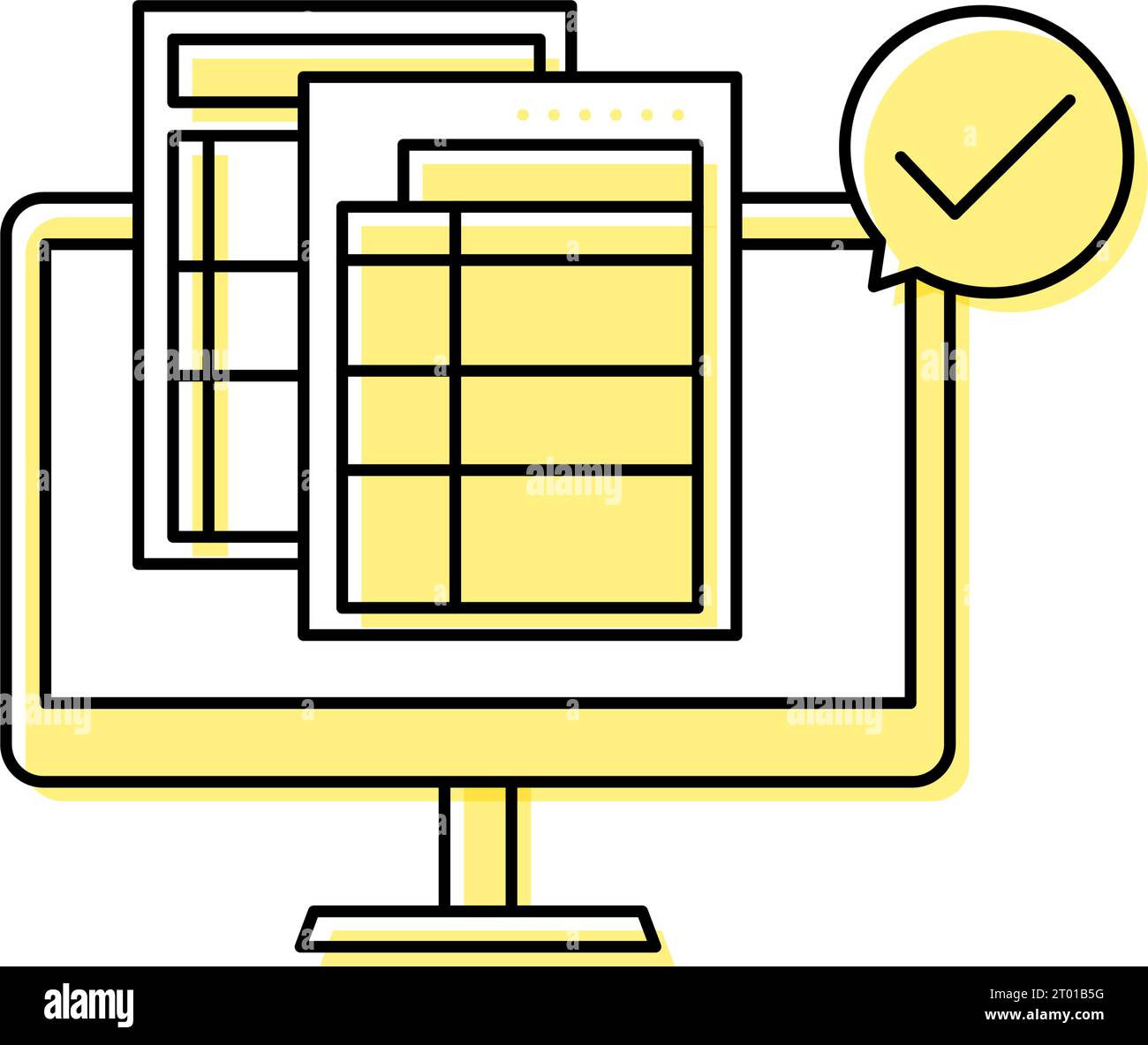 Illustrations du système de la Loi sur la tenue de livres électroniques, de la tenue de livres électroniques et de la conservation des données électroniques sous forme électronique, Vector Illustr Illustration de Vecteur