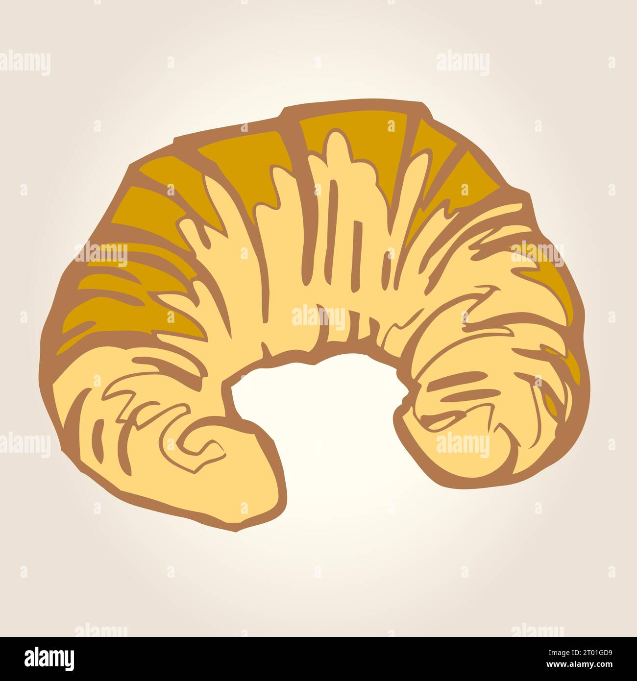 Boulangerie Illustration pâtisserie - spécialités françaises Illustration numérique image dessinée à la main jaune Crispy Gingerbread Vector Illustration de Vecteur