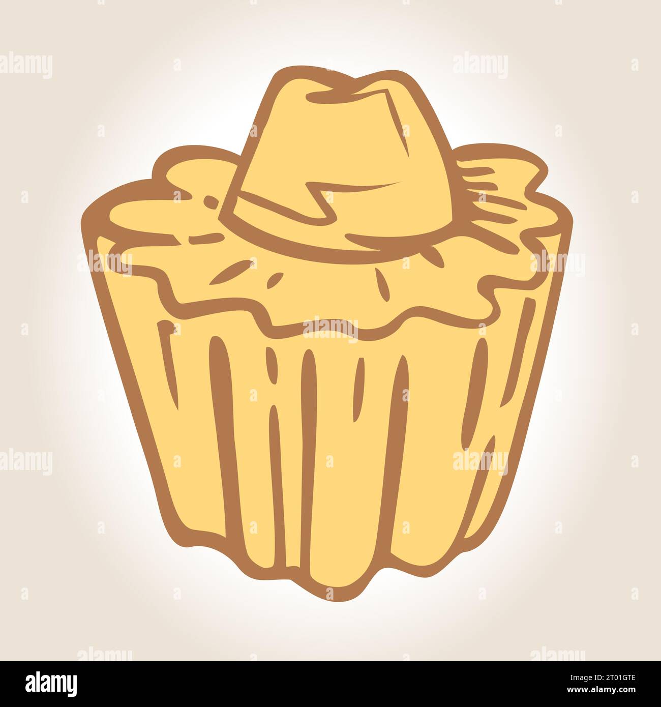 Boulangerie Illustration pâtisserie - spécialités françaises Illustration numérique image dessinée à la main jaune Crispy Gingerbread Vector Illustration de Vecteur