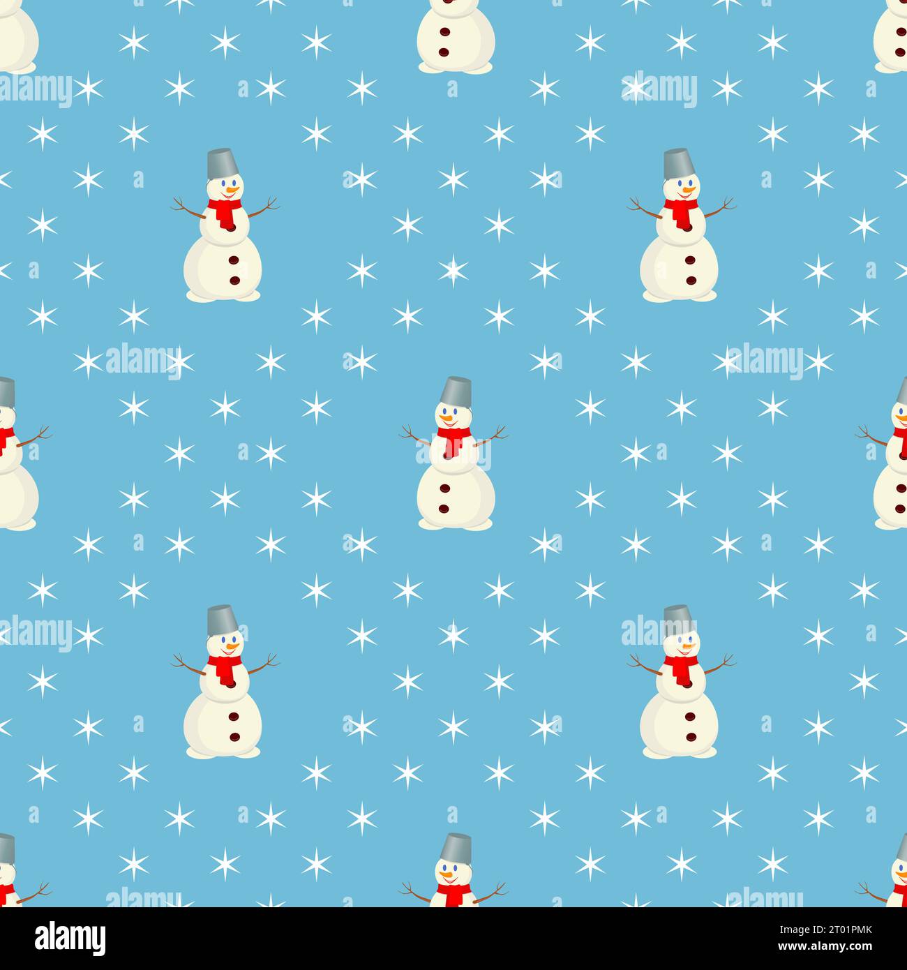 motif sans couture mignon bonhomme de neige Illustration de Vecteur