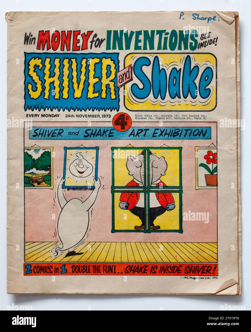 Shiver et Shake Comic Banque D'Images