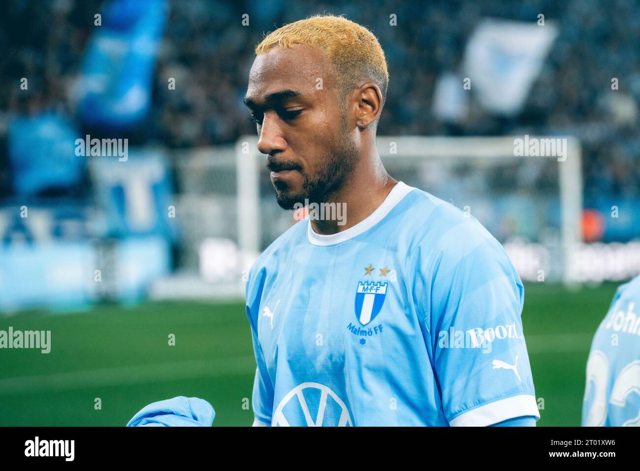 Malmoe, Suède. 02 octobre 2023. Derek Cornelius (19) de Malmoe FF vu lors du match Allsvenskan entre Malmoe FF et Brommapojkarna à Eleda Stadion à Malmoe. (Crédit photo : Gonzales photo/Alamy Live News Banque D'Images