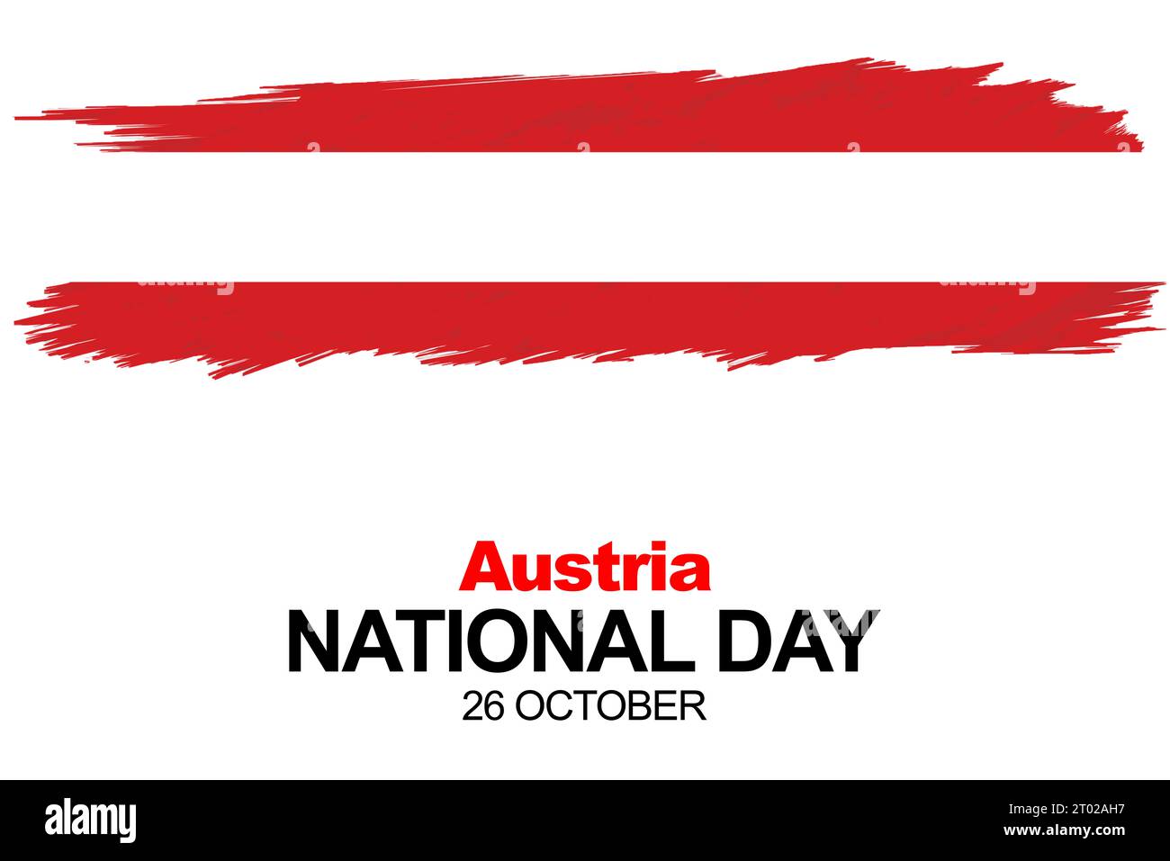 Bannière de la fête nationale autrichienne pour l'anniversaire du jour de l'indépendance. Drapeau de l'Autriche et design abstrait rétro géométrique moderne. Concept rouge et blanc. Banque D'Images