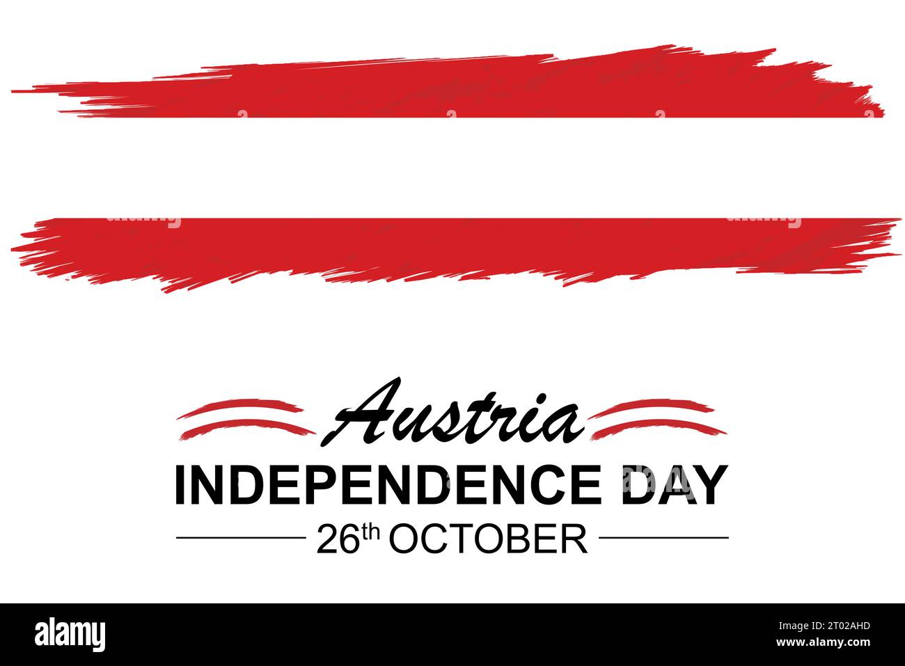 Bannière de la fête nationale autrichienne pour l'anniversaire du jour de l'indépendance. Drapeau de l'Autriche et design abstrait rétro géométrique moderne. Concept rouge et blanc. Banque D'Images