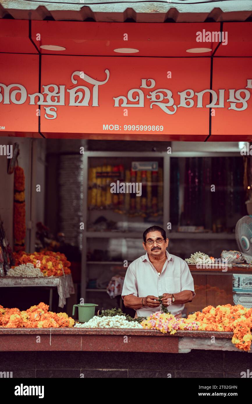 Belle photographie de rue à vaikom, kerala Inde Banque D'Images