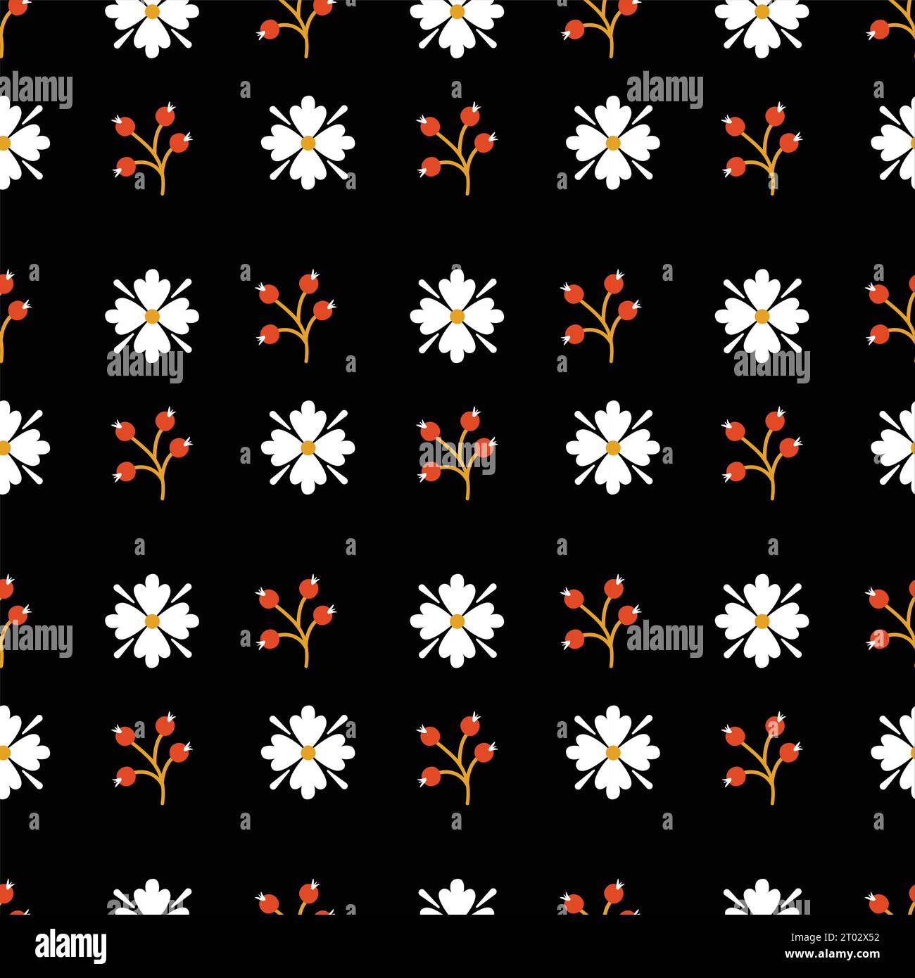 Conception de motif vectoriel textile plat de fleur, Illustration de Vecteur