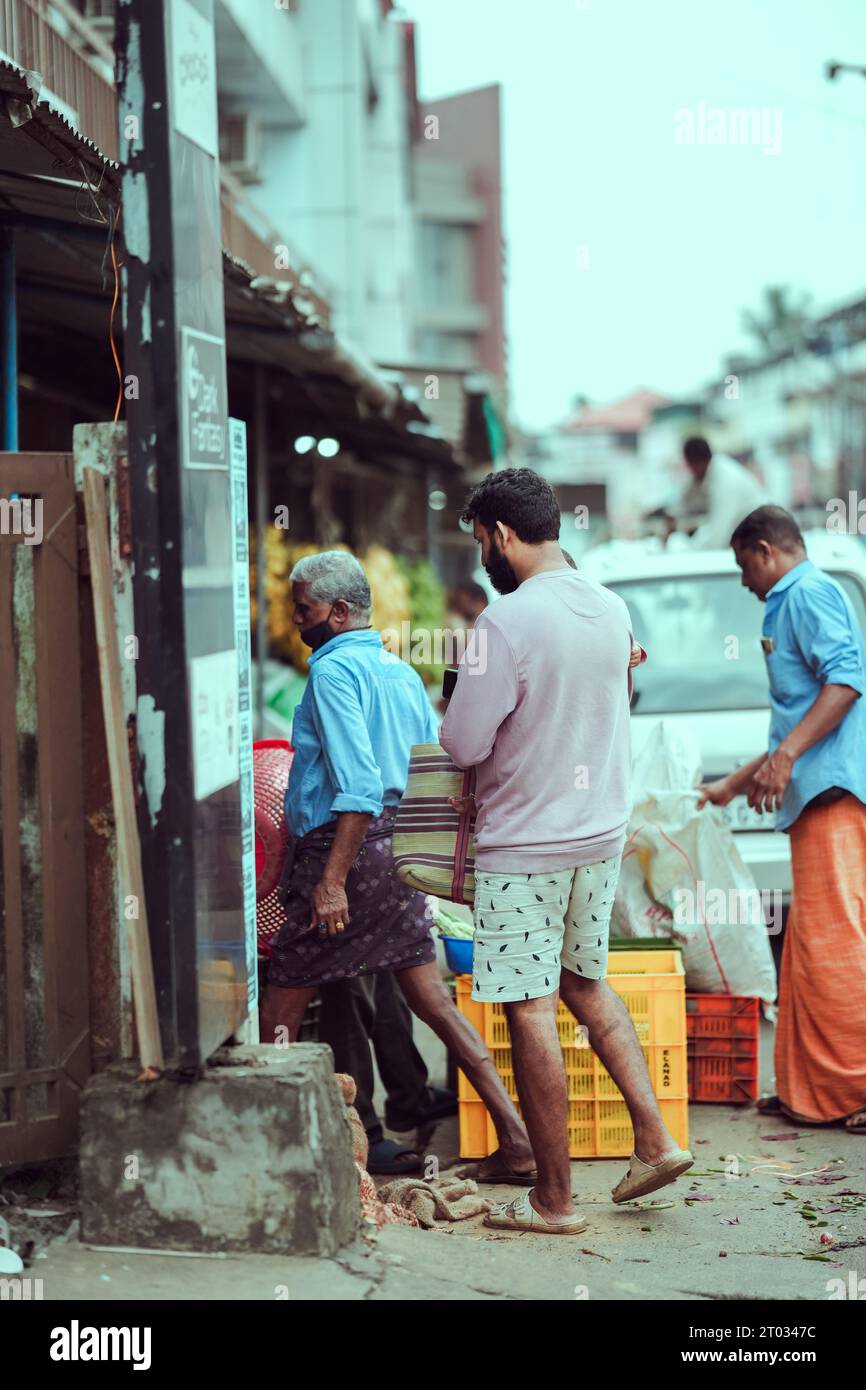 Photographie de rue à thripunithura, kerala Inde Banque D'Images