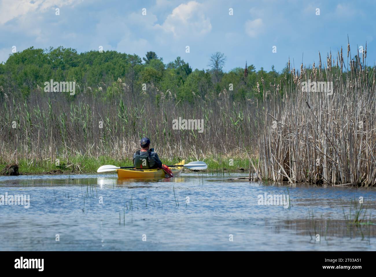 Une des choses que j'aime faire pour les loisirs de plein air dans le comté de Door est le kayak dans les nombreux ruisseaux et lacs intérieurs là-bas, ainsi que le lac Michigan. Banque D'Images