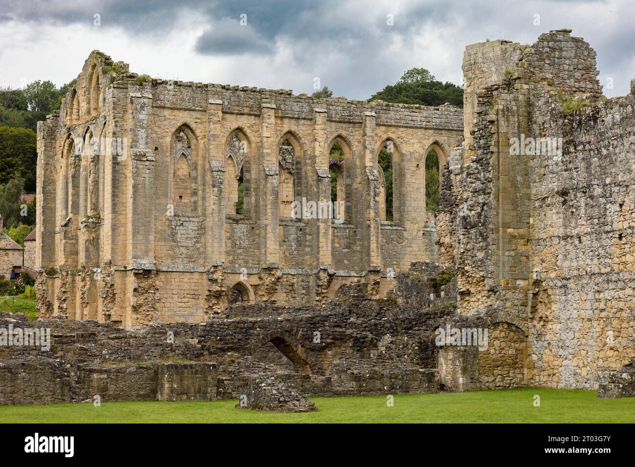 Abbaye de Rievaulx, North York Moors National Park, North York Yorkshire, Angleterre, Royaume-Uni Banque D'Images