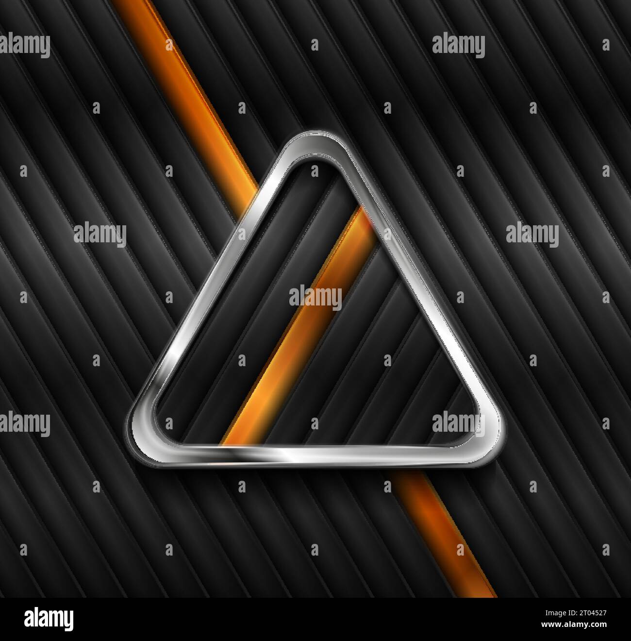 Triangle métallique et rayures brillantes fond abstrait. Fond vectoriel géométrique de technologie Illustration de Vecteur