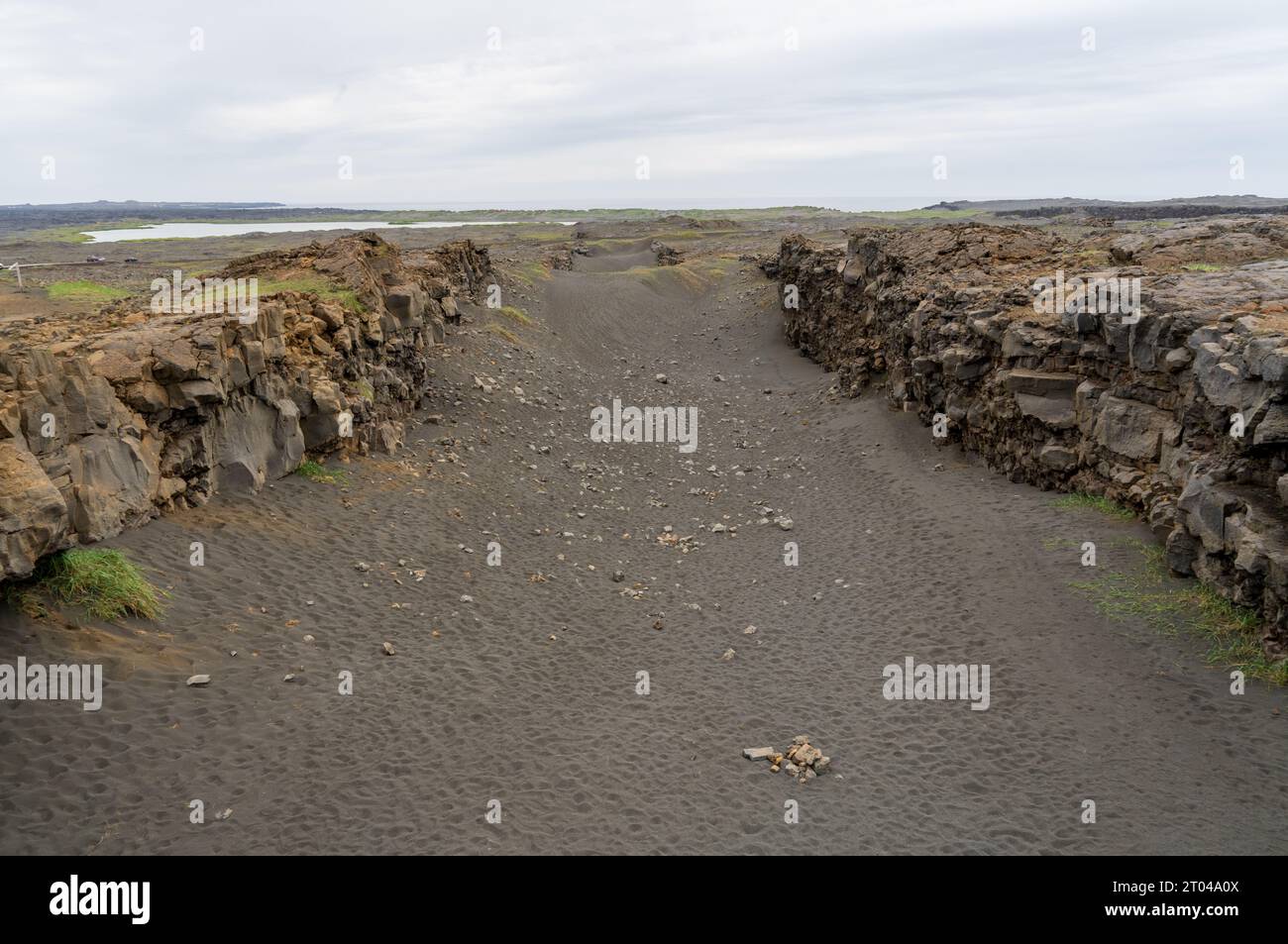 Le pont entre les continents en Islande Banque D'Images
