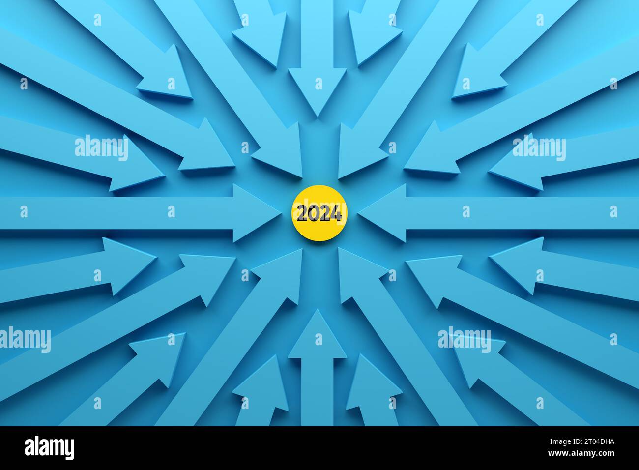 2024 concept de planification, de stratégie et d'analyse des activités. 2024 objectifs. Flèches 