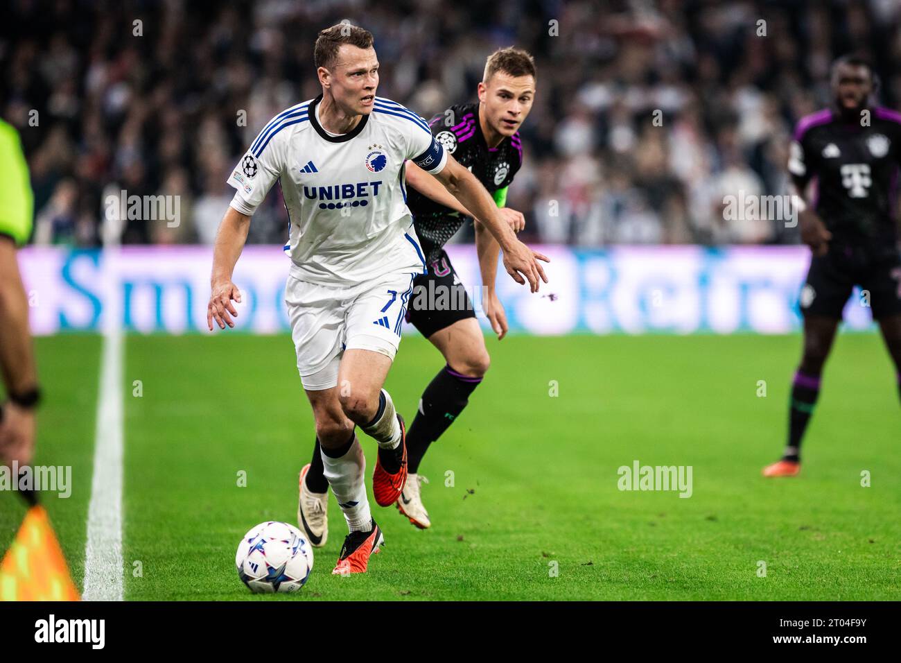 Copenhague, Danemark. 03 octobre 2023. Viktor Claesson (7) du FC Copenhague vu lors du match de l'UEFA Champions League entre le FC Copenhague et le Bayern Munich au Parken à Copenhague. (Crédit photo : Gonzales photo/Alamy Live News Banque D'Images