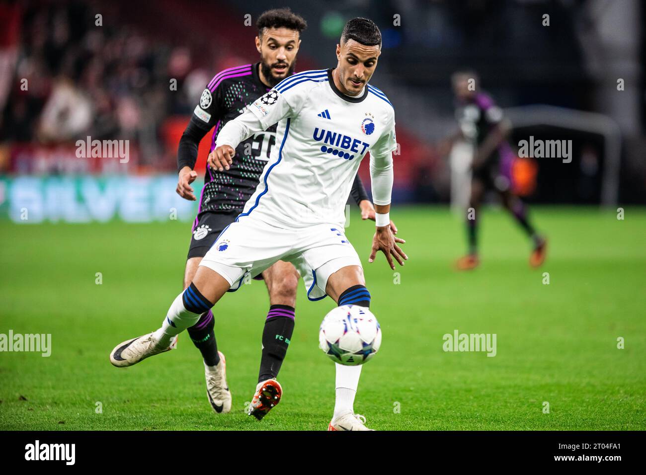 Copenhague, Danemark. 03 octobre 2023. Elias Achouri (30 ans) du FC Copenhagen vu lors du match de l'UEFA Champions League entre le FC Copenhagen et le Bayern Munich au Parken à Copenhague. (Crédit photo : Gonzales photo/Alamy Live News Banque D'Images