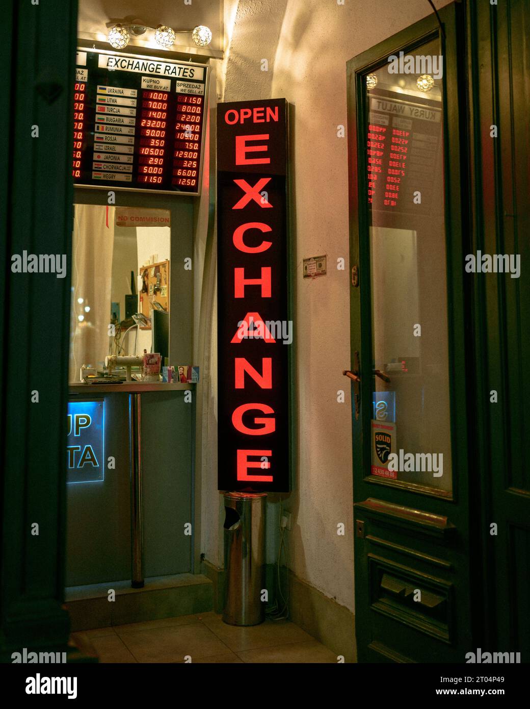 Magasin de change à Kraków, Pologne Banque D'Images