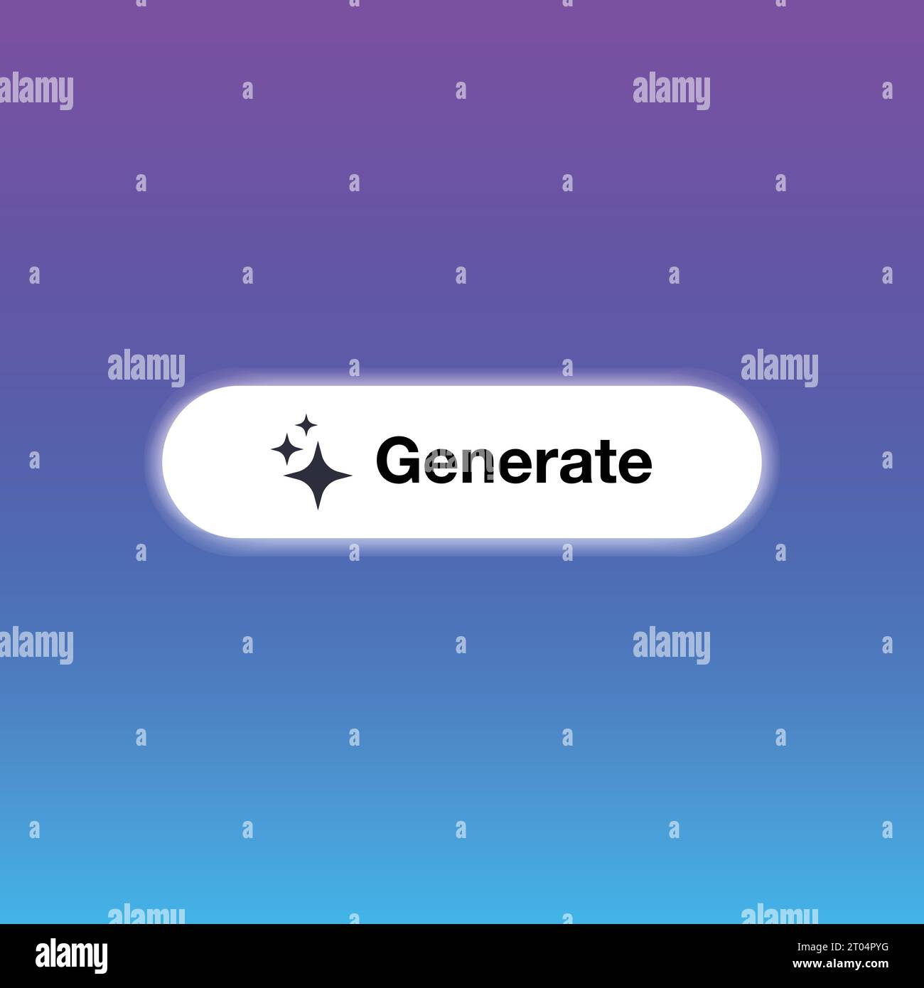 Bouton générer ai. Icône Intelligence artificielle. Générateur d'apprentissage automatique. Bouton générer du texte et de l'image. Signe des étoiles magiques. Illustration vectorielle Illustration de Vecteur