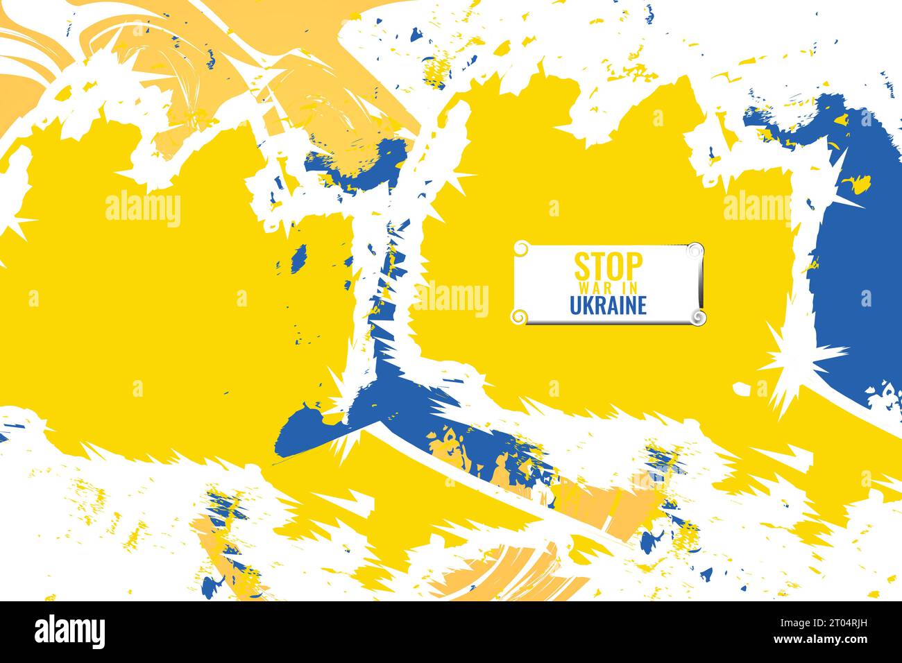 Soutenez Ukraine STOP WAR style de bannière créative avec modèle de fond vectoriel de style grunge abstrait Illustration de Vecteur