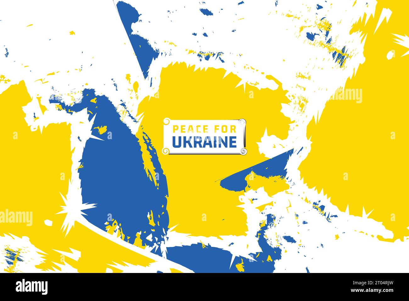 Aimez et soutenez l'Ukraine arrêtez la guerre avec une bannière créative avec un fond de style grunge abstrait Illustration de Vecteur