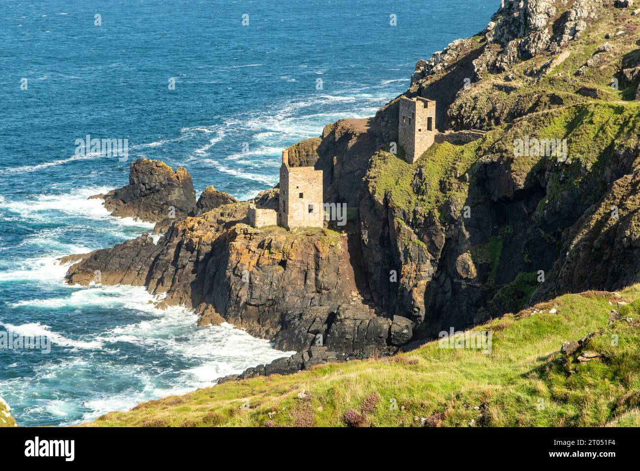 Crowns Engine Houses, Botallack Mine, près de St Just, Cornwall, Angleterre Banque D'Images