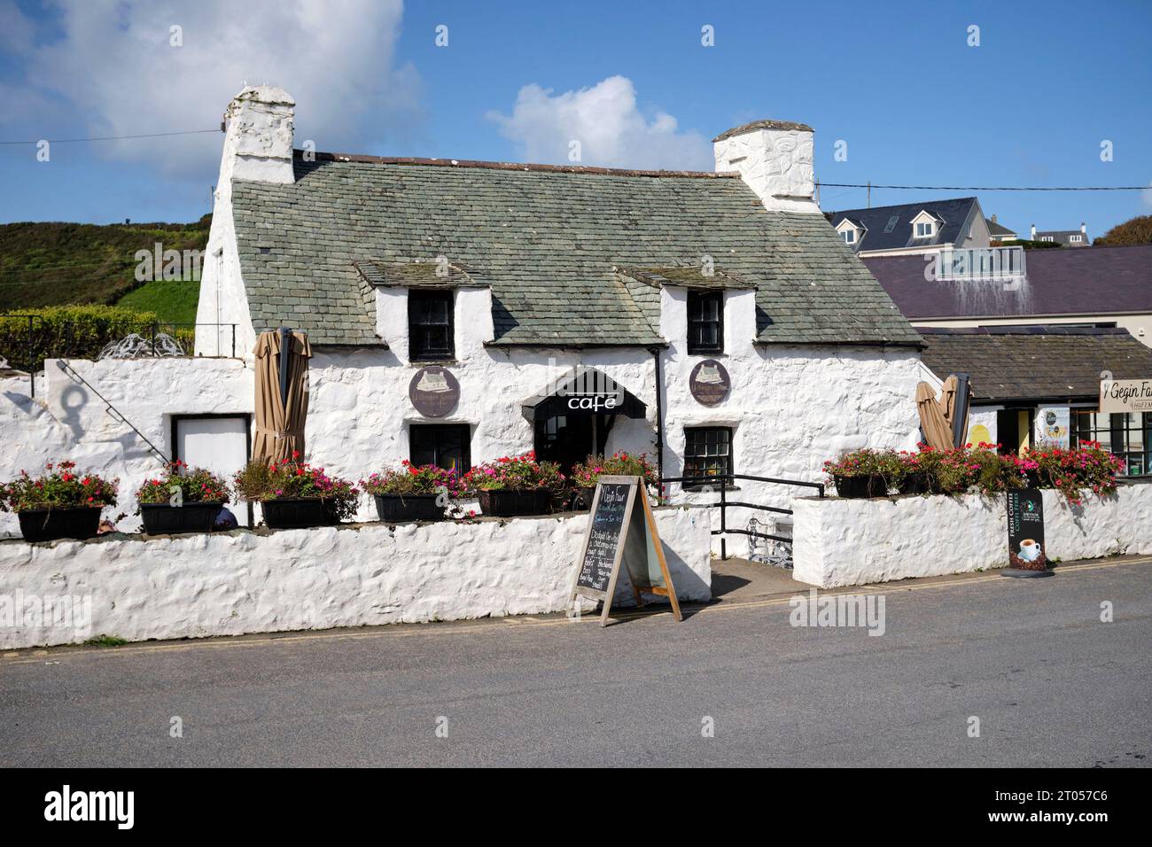 Le village touristique d'Aberdaron Gwynedd, péninsule de Llyn, pays de Galles du Nord, Royaume-Uni Banque D'Images