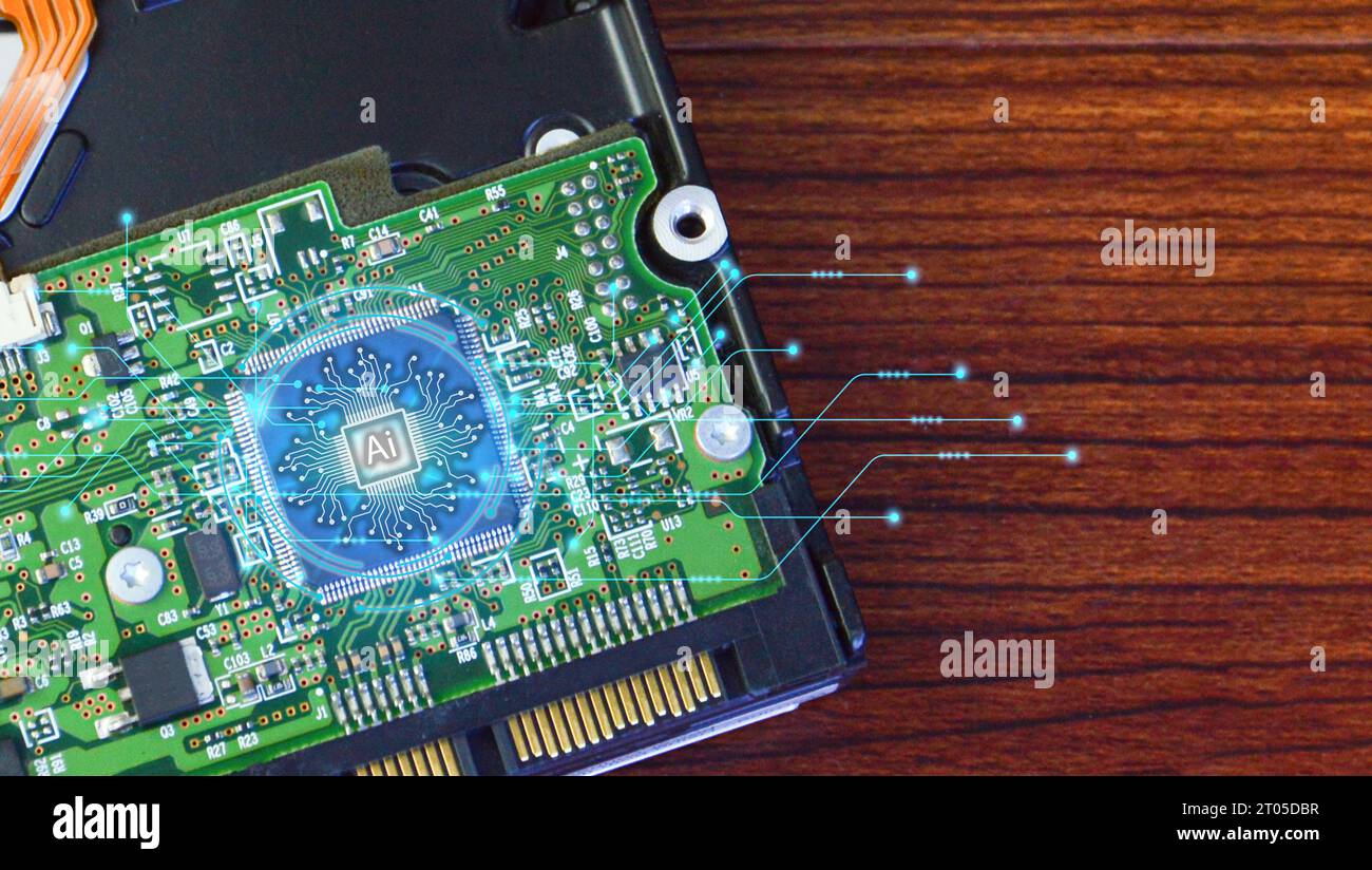 Concepts, développement de l'intelligence artificielle et auto-apprentissage de l'intelligence artificielle. Banque D'Images