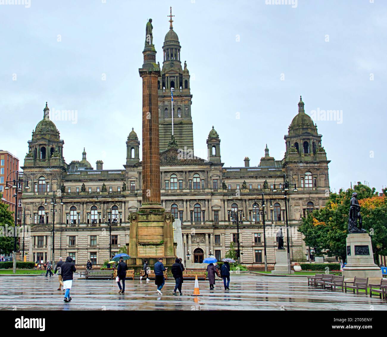 Glasgow, Écosse, Royaume-Uni. 4 octobre 2023. UK Météo : humide et venteux a vu un déluge dans la ville. Crédit Gerard Ferry/Alamy Live News Banque D'Images