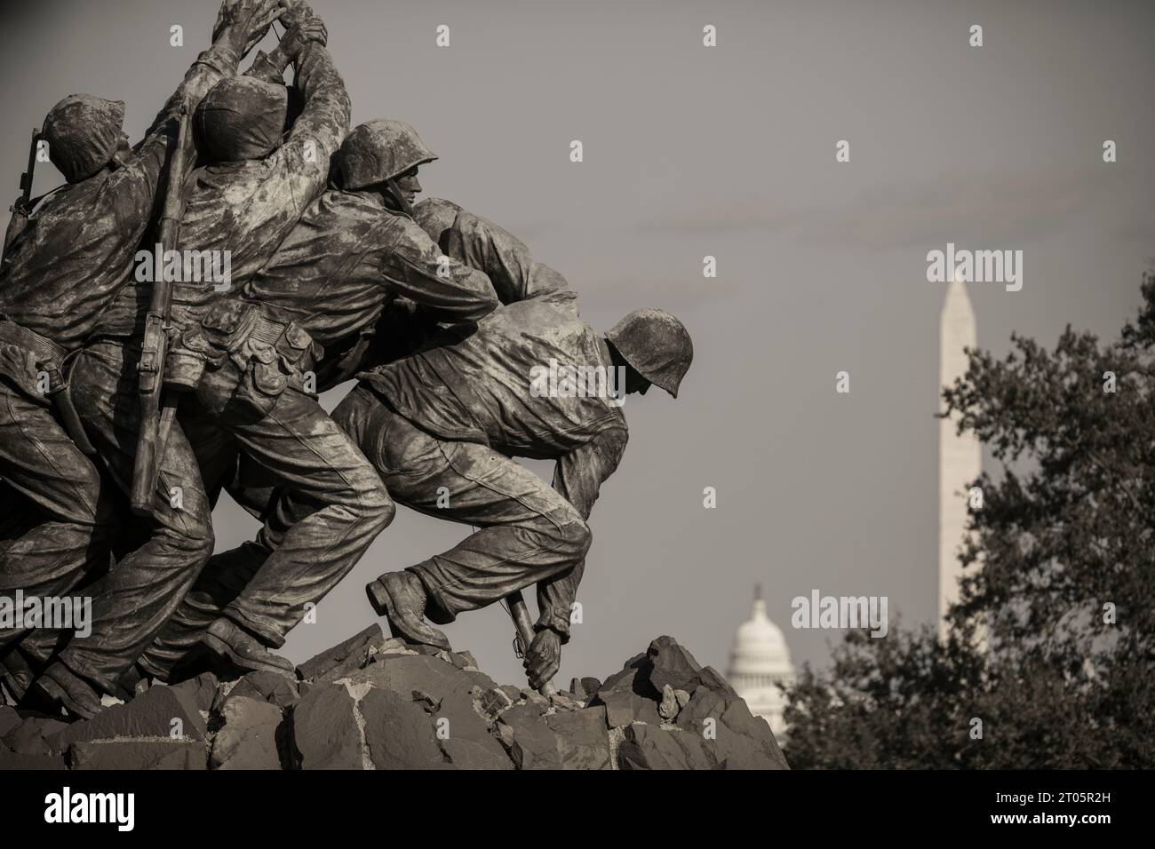 ROSSLYN, ARLINGTON, VIRGINIA, USA - détail du mémorial de guerre du corps des Marines des États-Unis Iwo Jima. Banque D'Images