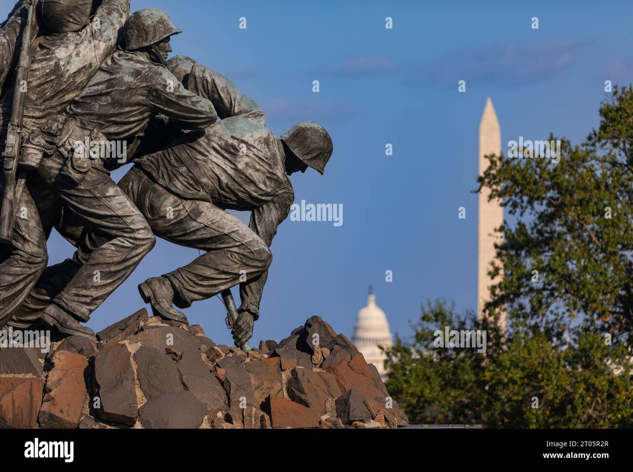 ROSSLYN, ARLINGTON, VIRGINIA, USA - détail du mémorial de guerre du corps des Marines des États-Unis Iwo Jima. Banque D'Images