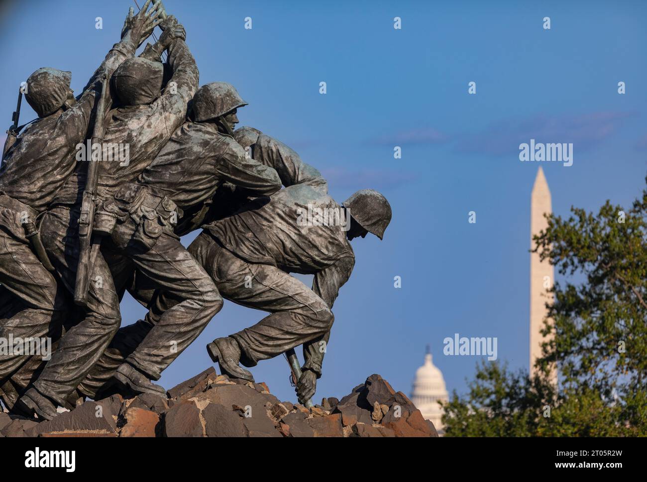 ROSSLYN, ARLINGTON, VIRGINIA, USA - détail du mémorial de guerre du corps des Marines des États-Unis Iwo Jima. Banque D'Images
