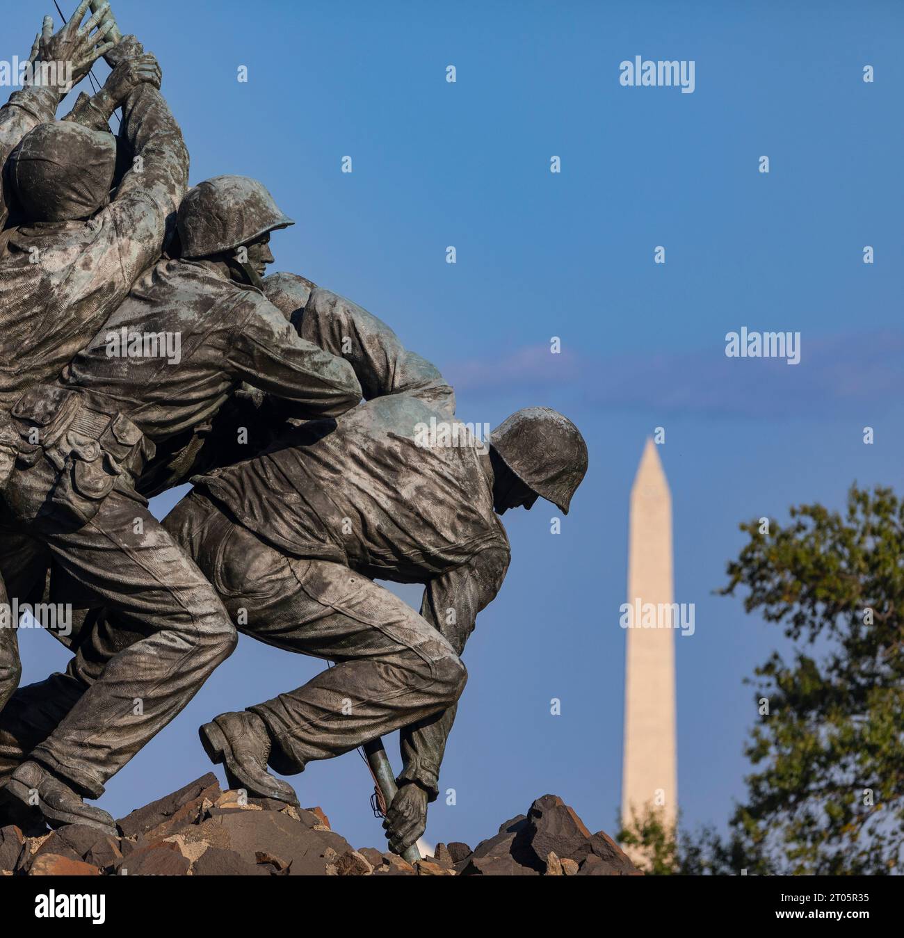 ROSSLYN, ARLINGTON, VIRGINIA, USA - détail du mémorial de guerre du corps des Marines des États-Unis Iwo Jima. Banque D'Images