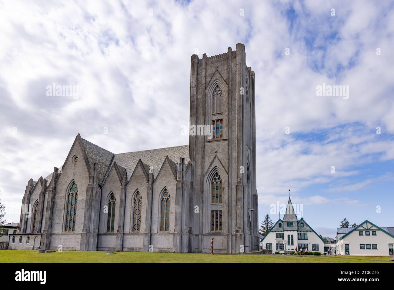 La cathédrale catholique du Christ Roi, une grande église catholique à Reykjavik, Islande Banque D'Images