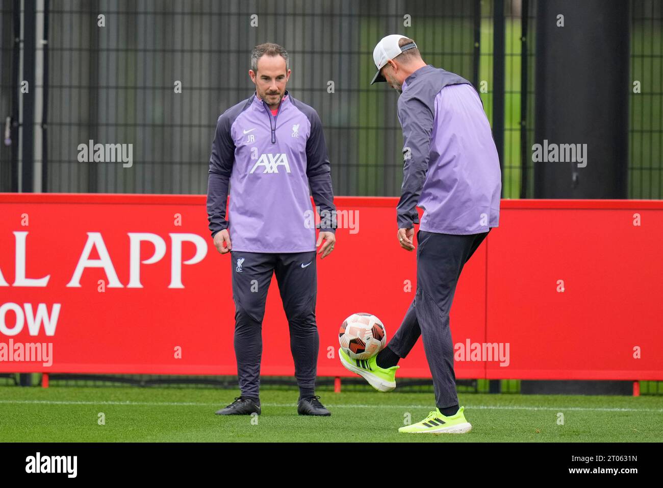 Lors de la session d'entraînement de l'Europa League au Centre d'entraînement AXA, Kirkby, Royaume-Uni, le 4 octobre 2023 (photo Steve Flynn/News Images) Banque D'Images