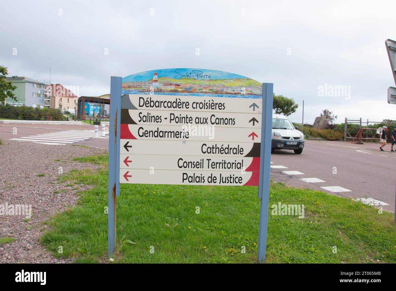 Panneau de rue coloré à St. Pierre, France Banque D'Images