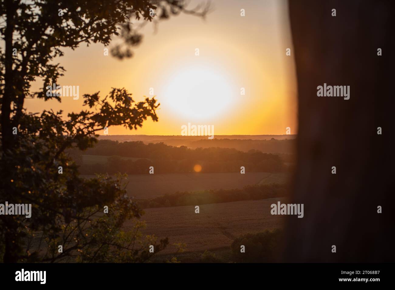 Le coucher du soleil du Missouri a été capturé à environ une heure à l'extérieur de St. Louis ! Banque D'Images