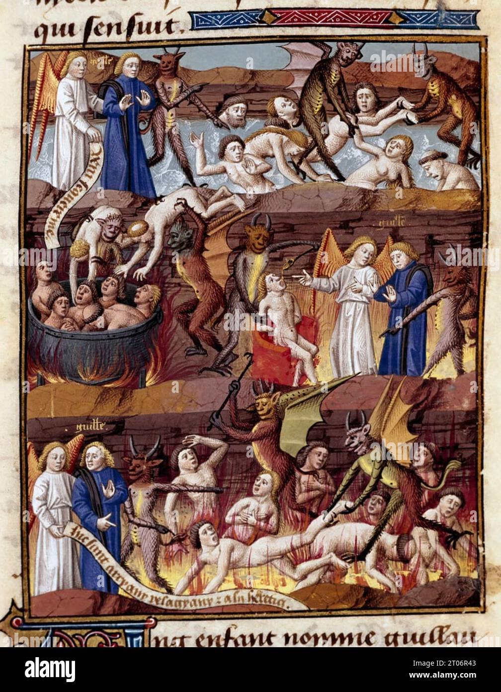 Une VISION DE L'ENFER dans Speculum Historique de Vincent de Beauvais (1190-1264) Banque D'Images