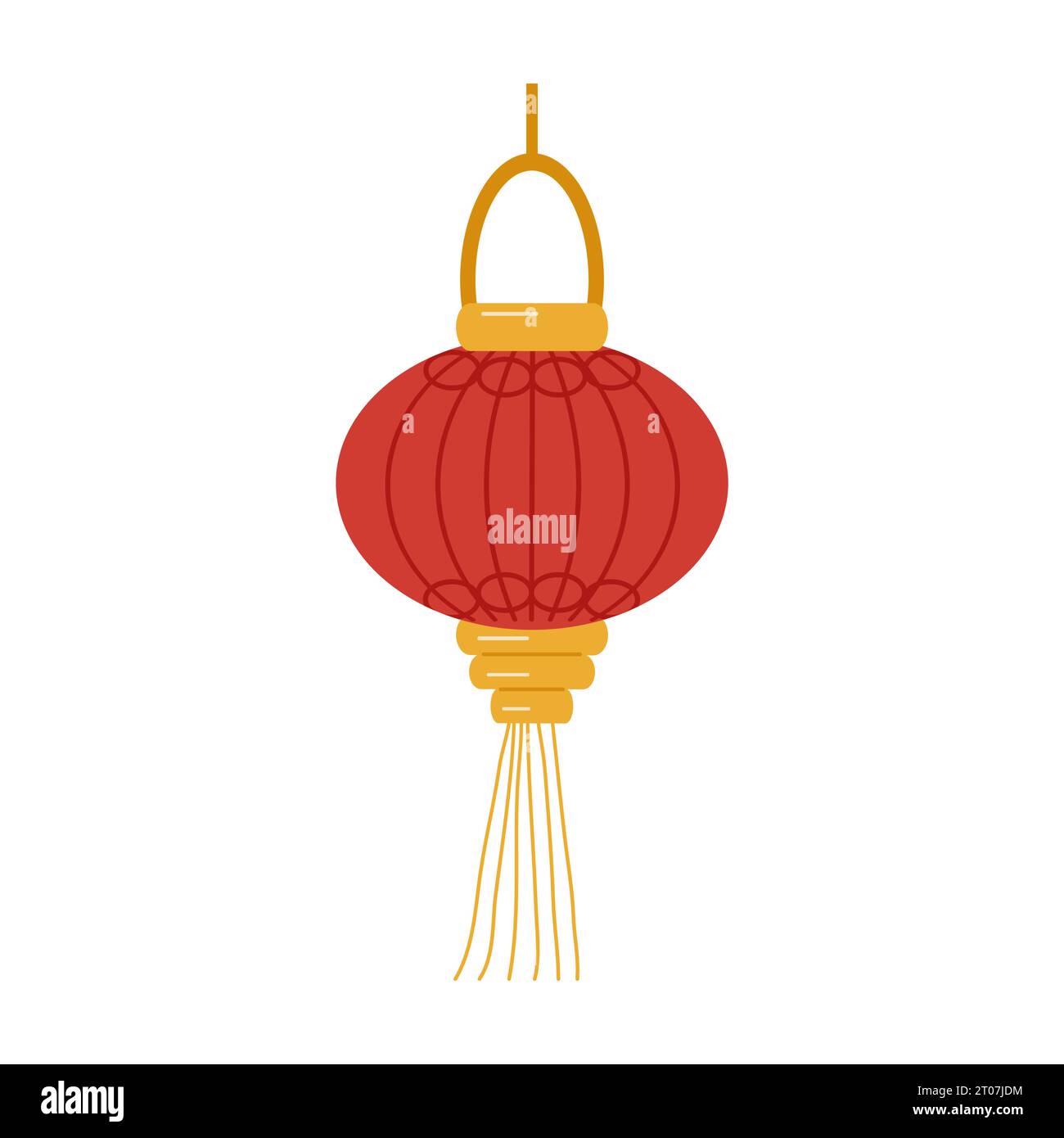 Lanterne chinoise festive. Rond rouge avec un motif et une frange. Concevez un flyer, bannière. Illustration vectorielle Illustration de Vecteur