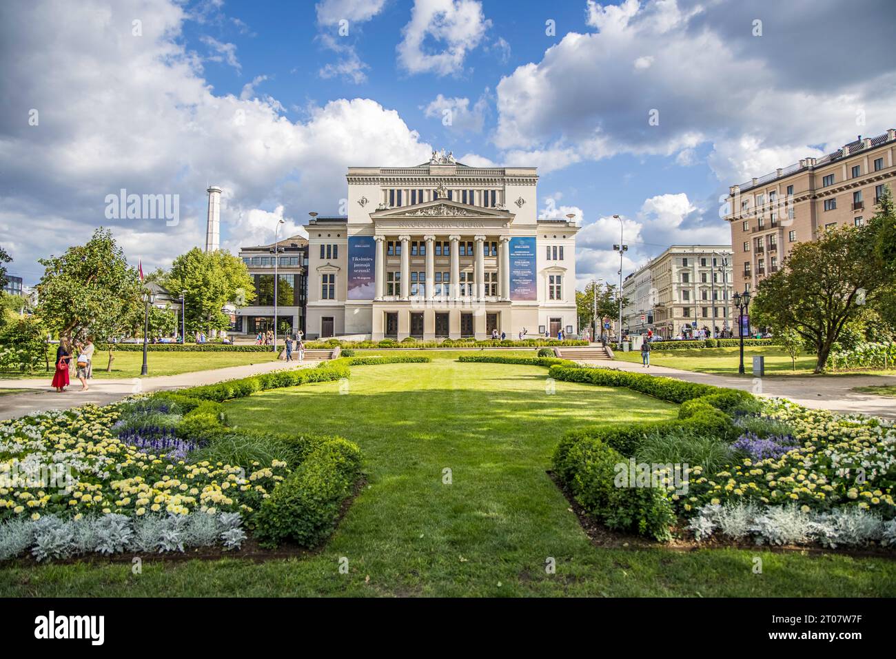 Riga, Lettonie- 7 juillet 2023 : Opéra national letton Banque D'Images